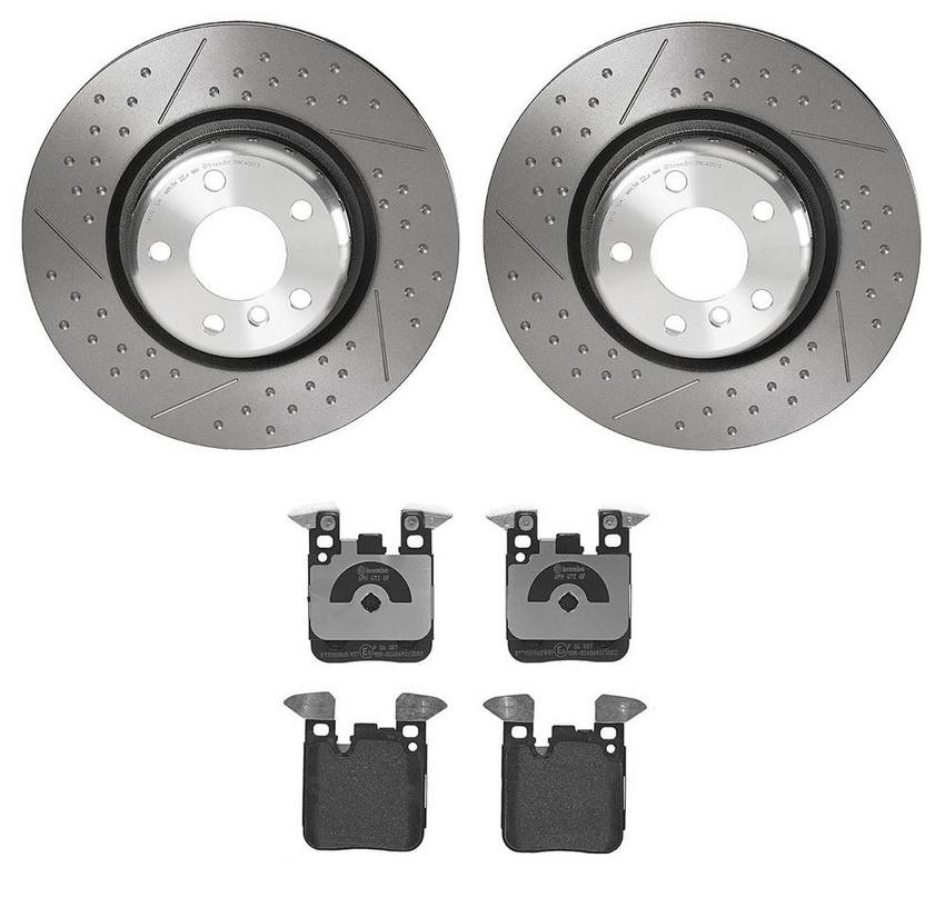 BMW Brembo Brake Kit - Pads and Rotors Front (345mm) (Low-Met) 34218099354 - Brembo 3053174KIT